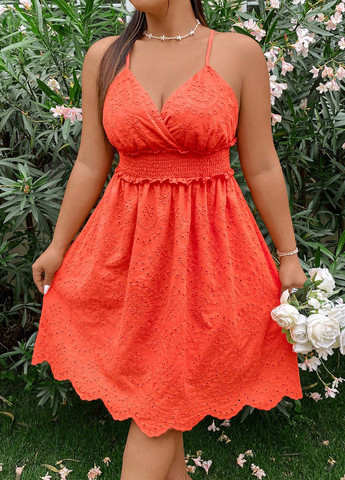 Помаранчева кежуал сукня а-силует SHEIN однотонна