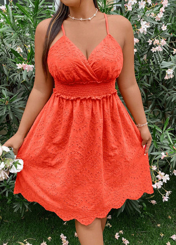 Помаранчева кежуал сукня а-силует SHEIN однотонна