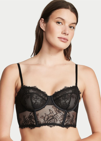 Черный демисезонный комплект (бюстье, трусики) Victoria's Secret