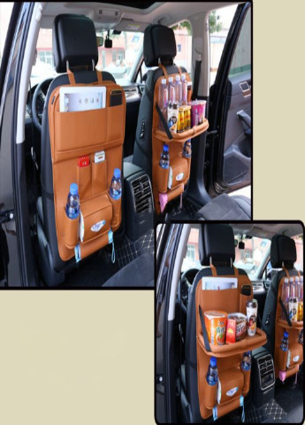 Многофункциональный автомобильный органайзер со столиком на спинку сидения в машину автомобиль (20135865) Рыжий Francesco Marconi (205106727)