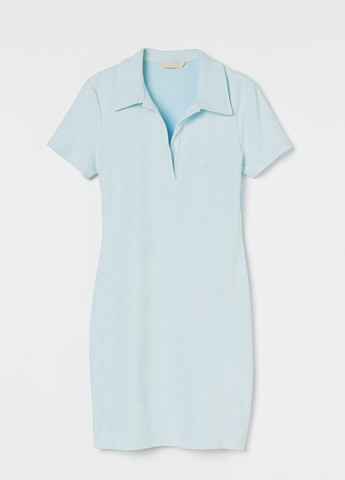 Голубое кэжуал платье поло H&M однотонное