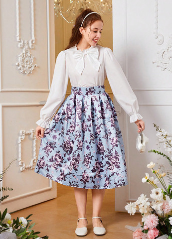 Комбінований демісезонний комплект (блуза, спідниця) SHEIN