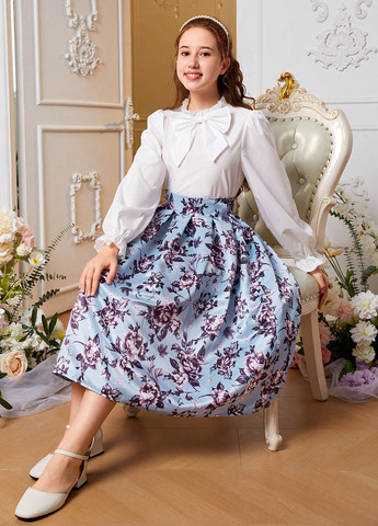 Комбінований демісезонний комплект (блуза, спідниця) SHEIN