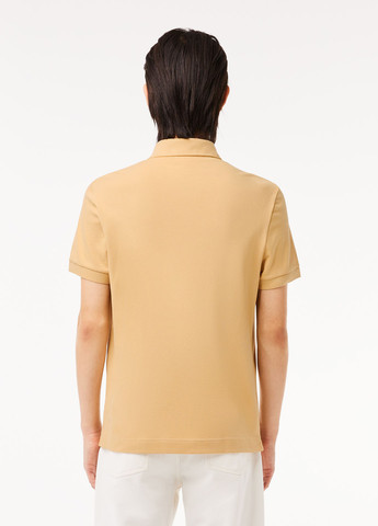 Бежевая футболка-поло для мужчин Lacoste однотонная