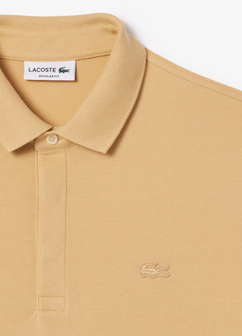 Бежевая футболка-поло для мужчин Lacoste однотонная