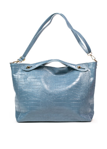 Сумка Italian Bags шоппер однотонная синяя кэжуал
