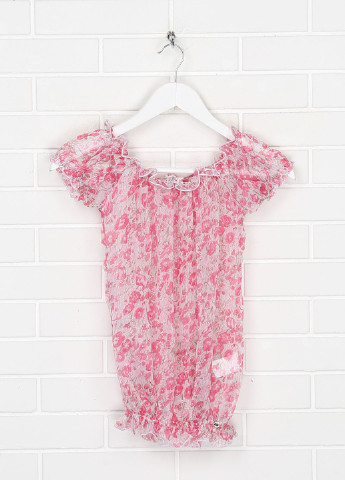 Розовая цветочной расцветки блузка Fun & Fun летняя