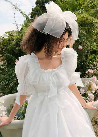 Білий святковий сукня кльош SHEIN однотонна