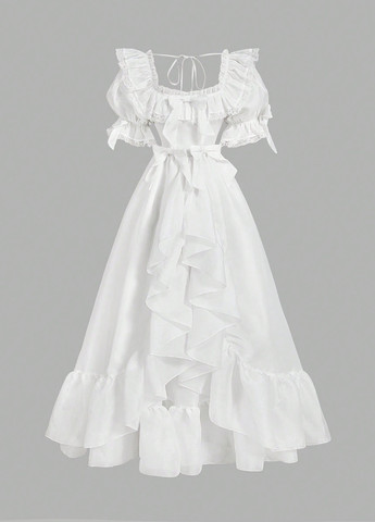 Білий святковий сукня кльош SHEIN однотонна