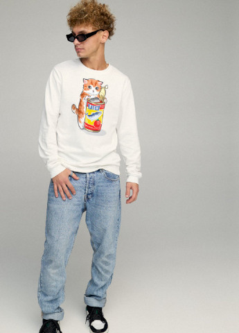 Белый свитшот мужской basic /no flis/ YAPPI рисунок (251791399)