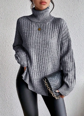 Серый зимний свитер SHEIN