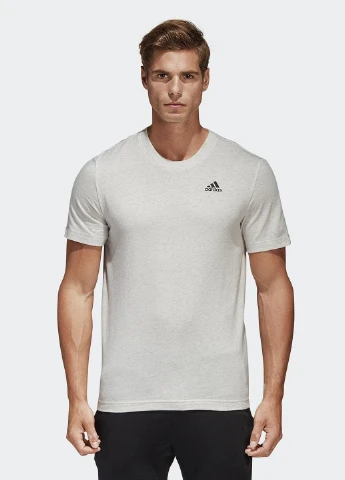Світло-сіра футболка з коротким рукавом adidas