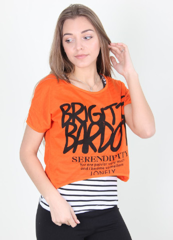Оранжевая летняя футболка Gishang
