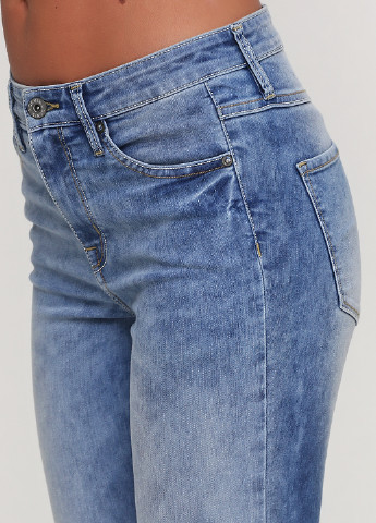 Голубые демисезонные зауженные джинсы H&M