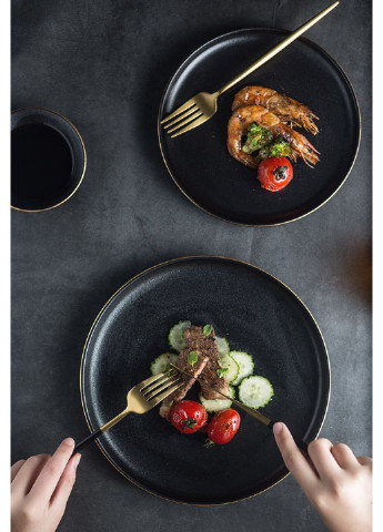 Тарелка подставная круглая 6496 26 см черная No Brand (253542409)