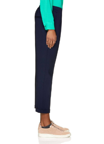 Темно-синие кэжуал демисезонные со средней талией брюки United Colors of Benetton