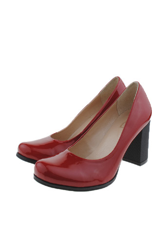 Красные женские кэжуал туфли на высоком каблуке - фото