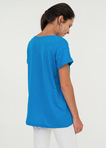 Синяя летняя футболка befree
