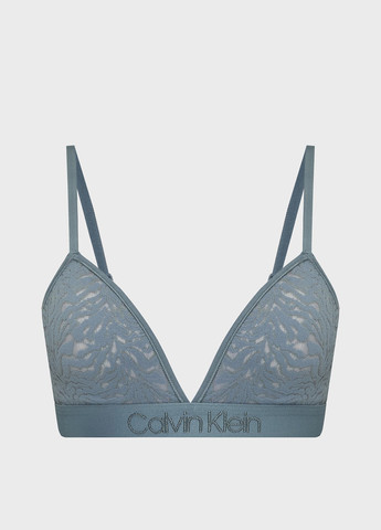 Серо-зелёный триэнджел бюстгальтер Calvin Klein без косточек полиамид, кружево