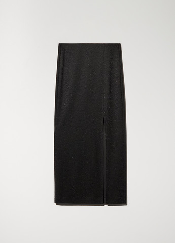 Черная кэжуал однотонная юбка Sinsay а-силуэта (трапеция)
