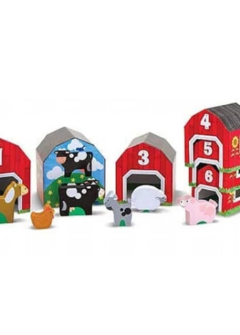 Развивающая игрушка Набор блоков-сараев с животными (MD12434) Melissa&Doug Набор блоков-сараев с животными (203961013)