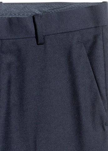 Штани H&M класика однотонні темно-сині ділові поліестер