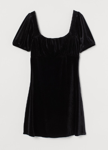 Чорна кежуал сукня, сукня кльош H&M однотонна