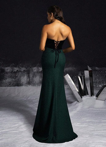 Комбинированное вечернее платье бандо, с открытыми плечами SHEIN