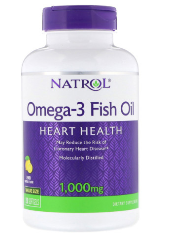 Омега-3 Рыбий Жир 1000 мг, Omega-3 Fish Oil,, 150 желатиновых капсул Natrol (225714658)