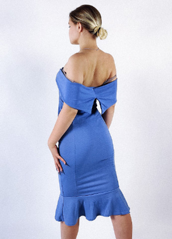 Світло-синя кежуал сукня з відкритою спиною, з відкритими плечима, годе PrettyLittleThing однотонна