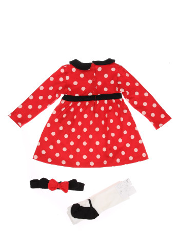 Красный демисезонный комплект (повязка, платье, колготки) Disney