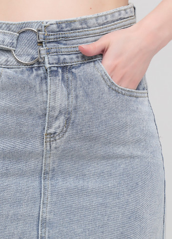 Голубая джинсовая однотонная юбка Mood and Style
