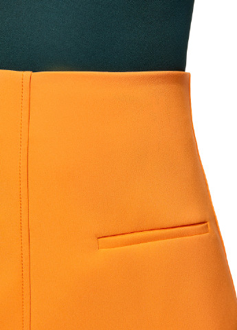 Оранжевая кэжуал однотонная юбка Oodji мини