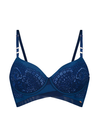 Тёмно-синий бюстгальтер Hunkemoller с косточками полиэстер, кружево
