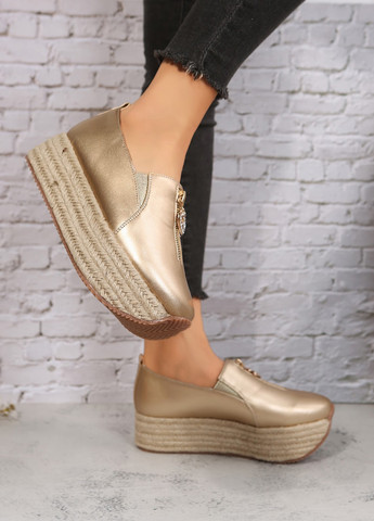 SHEIN Туфли лоферы золотой з полиуретан, искусственная кожа, китай — демисезон (322909534)