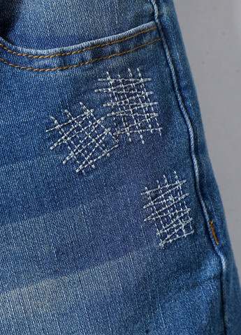 Синие демисезонные слим джинсы SHEIN