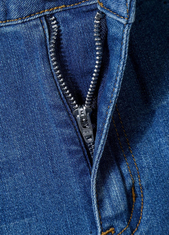 Синие демисезонные слим джинсы SHEIN