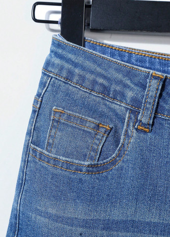 Синие демисезонные слим джинсы SHEIN