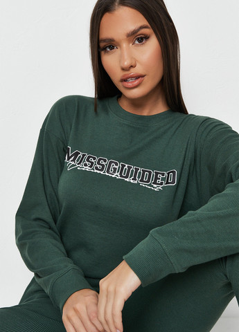 Комбинезон Missguided комбинезон-брюки логотип зелёный кэжуал полиэстер