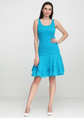 Голубое кэжуал платье Ralph Lauren однотонное