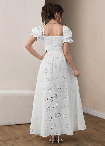 Білий святковий, кежуал сукня кльош SHEIN однотонна