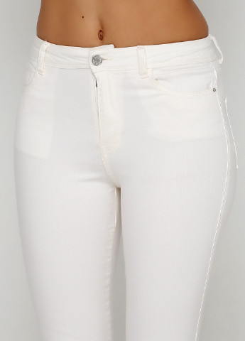 Белые кэжуал демисезонные зауженные брюки Jennyfer