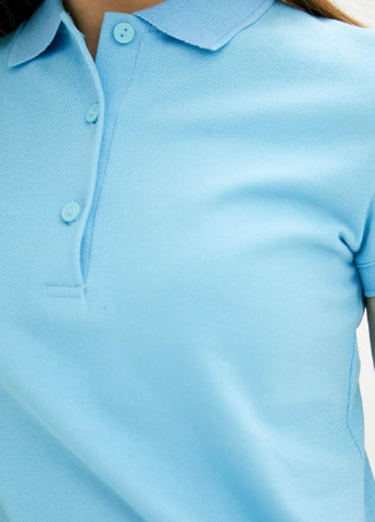 Голубой женская футболка-поло Promin однотонная