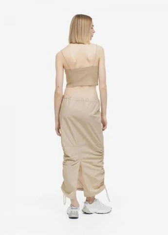 Бежевая кэжуал однотонная юбка H&M