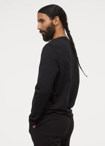 Черная футболка regular fit H&M