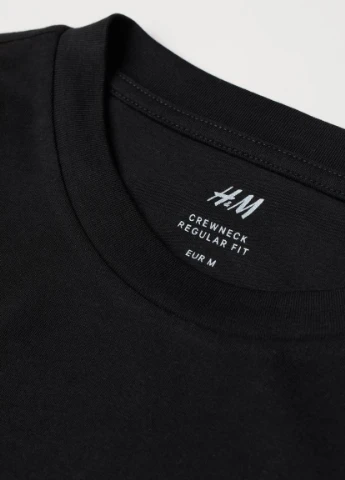 Черная футболка regular fit H&M