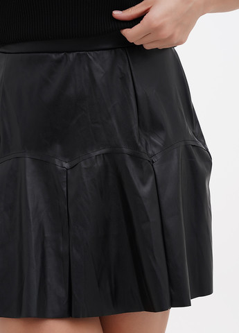 Черная кэжуал однотонная юбка SHEIN а-силуэта (трапеция)