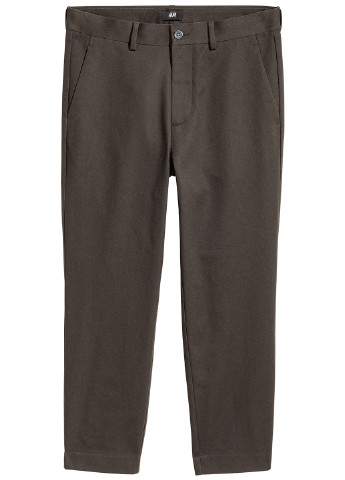 Хаки кэжуал демисезонные со средней талией брюки H&M