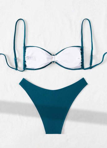 Бирюзовый летний купальник (лиф, трусики) бикини SHEIN