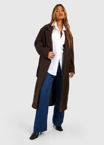 Темно-коричневое демисезонное Пальто Boohoo